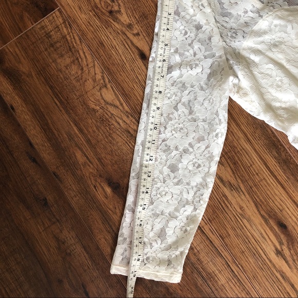 GUESS Cream Lace Long Sleeve Shirt with Scoop Back - Picture 6 of 8